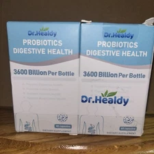 2 Dr.Healdy Probiotics Women & Men Digestive Health-Colon Cleanse Broom 60 Each