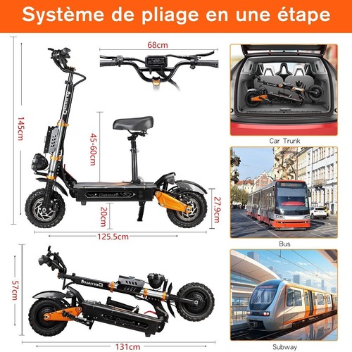 Çift motorlu 4000W * 2 daha fazla güç E Scooter elektrikli scooter