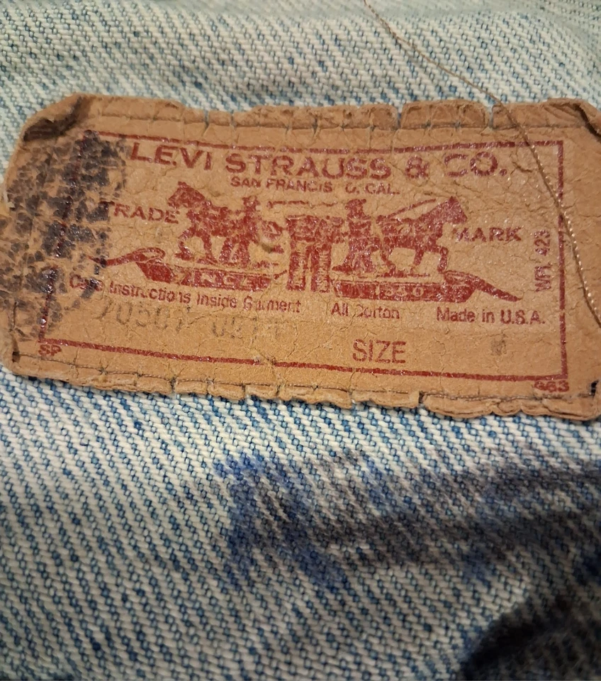 Chaqueta vaquera vintage años 80 Levis Red Wing 70507-0214 lavado ácido EE. UU. Para hombre M Foto 3 de 4