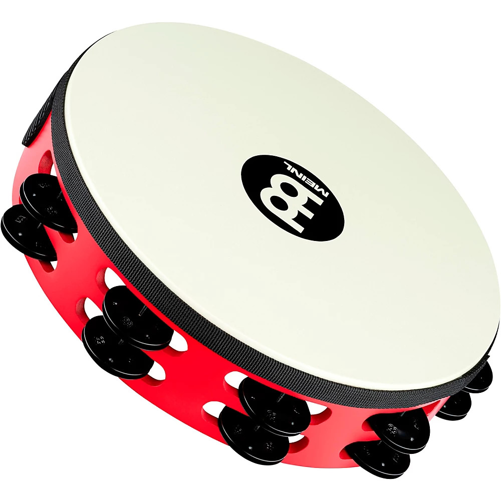 Meinl Touring Synthetic Head Wood Tambourine Two Rows Red
