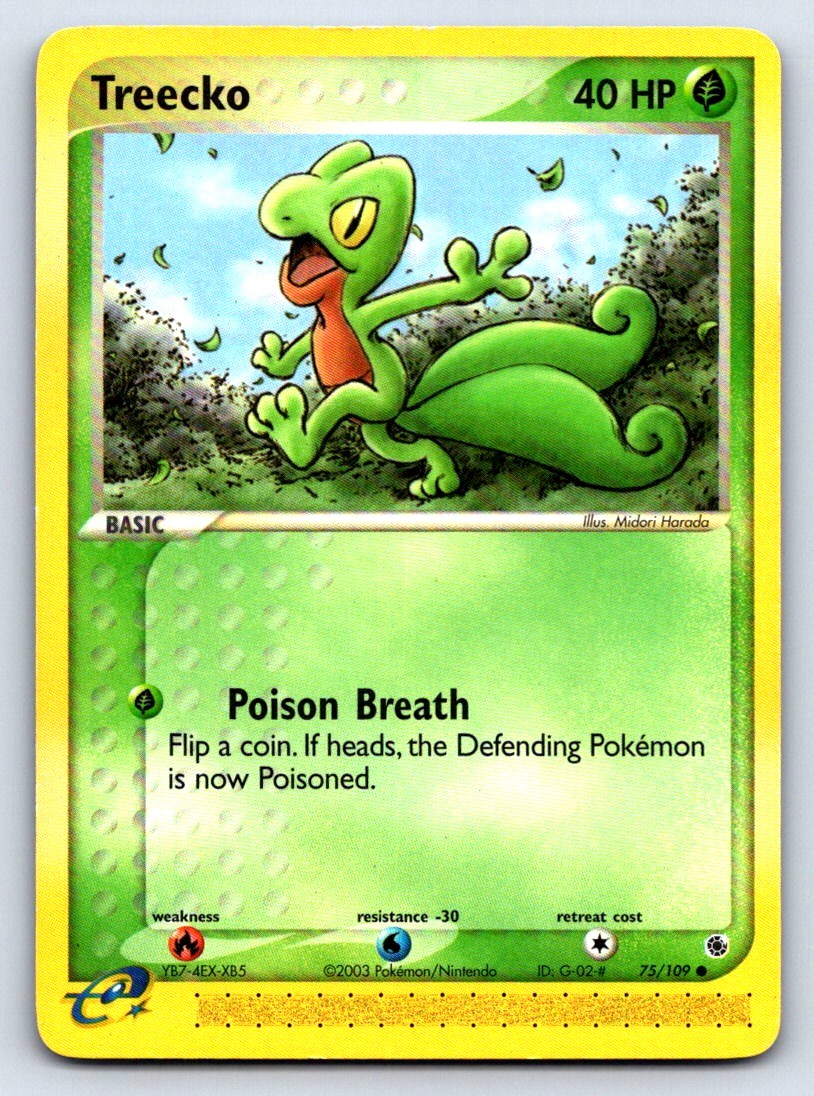 Treecko Common EX Ruby and Sapphire 75/109 NM