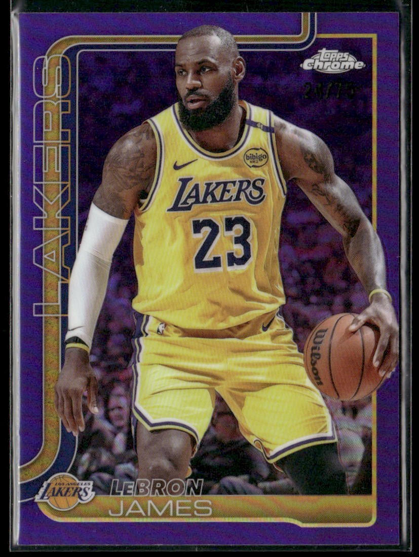 2025-26 Topps Chrome Basketball LeBron James Purple Pulsar /75 #127
