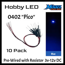10 Pack Leds Pico 0402 Pre-wired Resistor Smd Led 3-12 Volt Dc Choose Color