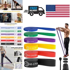 Versatile Resistance Bands Set of 6 with Ankle Strap for Pull Up Assistance