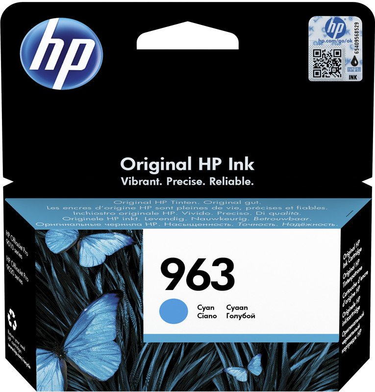 Cartouche HP 963 cyan contre les décolorations et bavures de vos documents