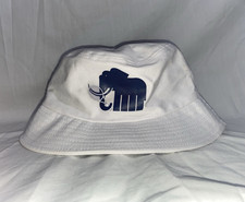 White Bucket Hat Blue Elephant Graphic Lightw...