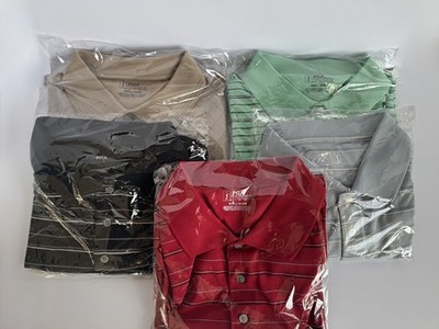 PGA TOUR Men s Golf Polo Shirt Lot 5 Pack Stripe Performance Dry Fit XXL Bundle