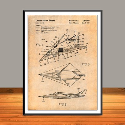 1993 F-117 Nighthawk Stealth Fighter Patent Print - Unframed
