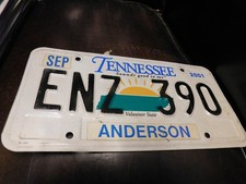 Sun Tennessee License Plate Expired Tag TN ENZ 390 Anderson