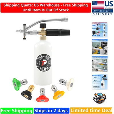 #ad 5 in 1 Foam Cannon with Stainless Steel Connector amp; Variable Pressure 3000 PSI $60.75