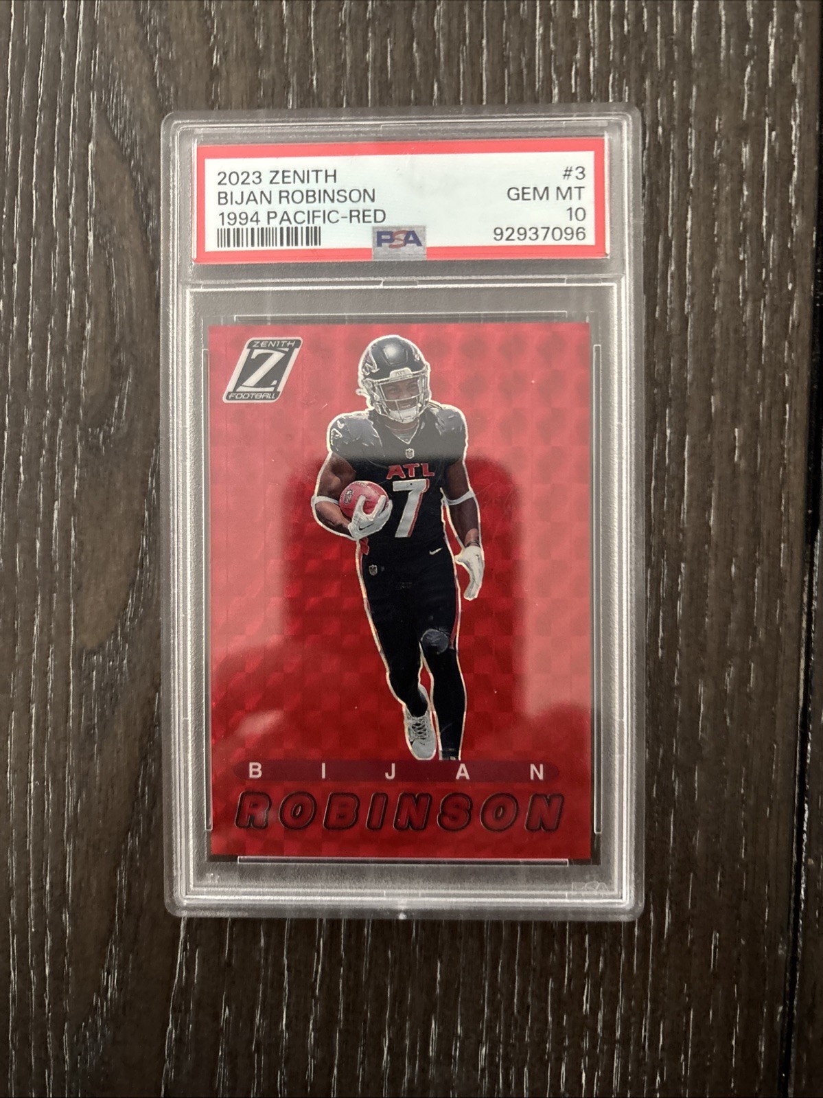 Bijan Robinson Panini Zenith 1994 Pacific #3 Base