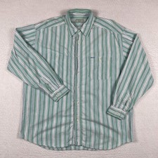 Vintage Guess Shirt by Georges Marciano Mens Medium Green Blue Striped USA 90s