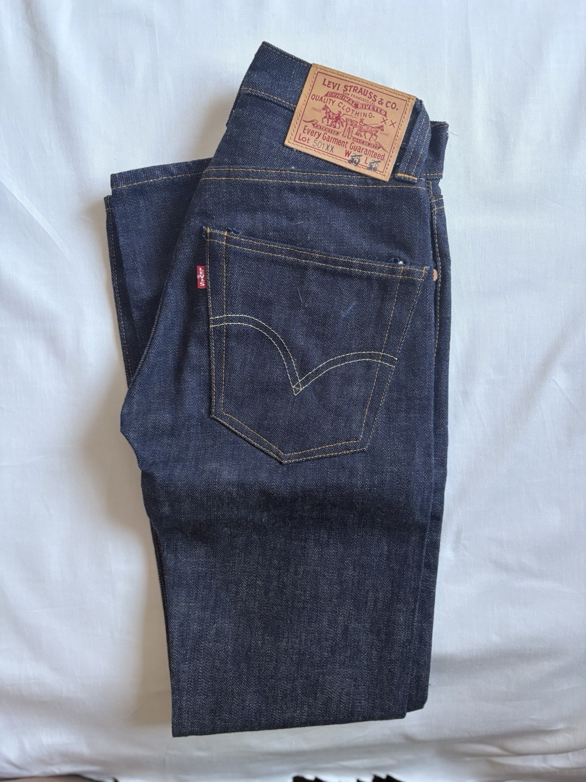 VTG Sample Levi’s 501 Leather Patch Hidden Rivets… - image 3