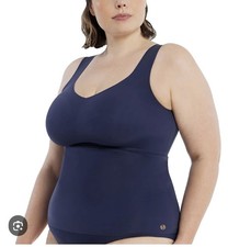 Evelyn  Bobbie Tank Seamless Smoothing Cami Wireless Midnight Navy Size XL