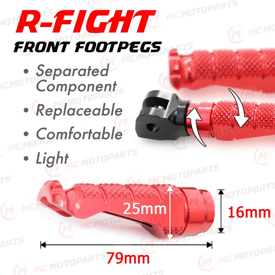 Clavijas de pie delanteras CNC de repuesto para Honda CBR650F 2014-2018 Foto 2 de 4
