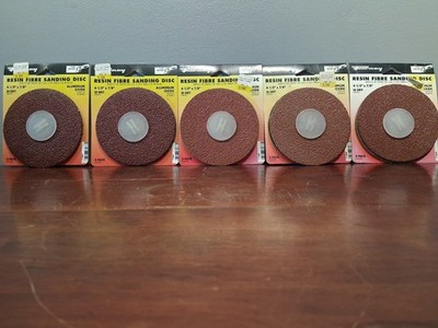 Lot Of 5 Forney Abrasives Aluminium Oxide 4.5'' × 7/8'' Sanding Discs 36 & 24 Grit