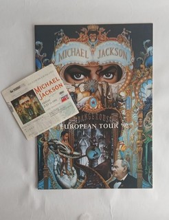 michael jackson dangerous European Tour 1992 ticket program ticket stub 👑