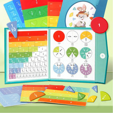 Magnetic Fraction Demonstration Book, 103 PCS Magnetic Fraction Tiles Fraction M