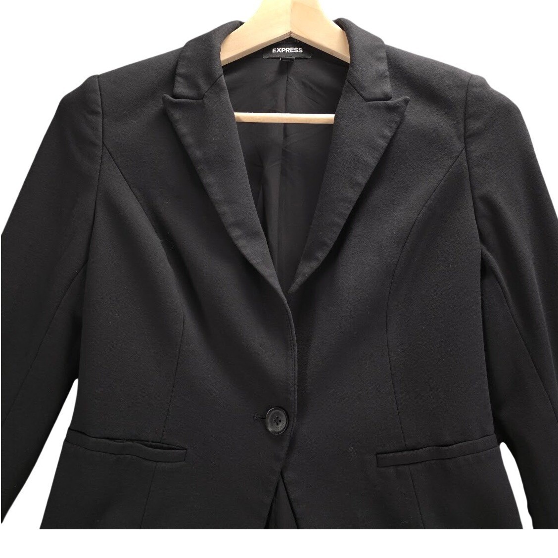 Express Black One Button Stretch Blazer Jacket Wo… - image 3