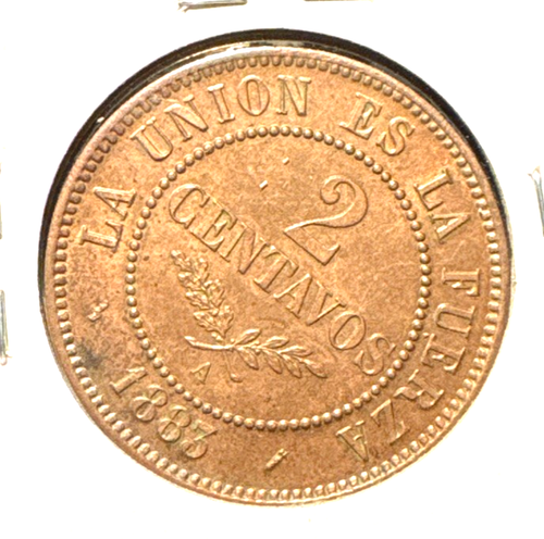 Bolivia 1883 A 2 centavos KM 168 BU - Foto 2 di 2