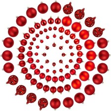 100PCS Christmas Ball Ornaments for Tree,Shatterproof Plastic Holiday Baubles...