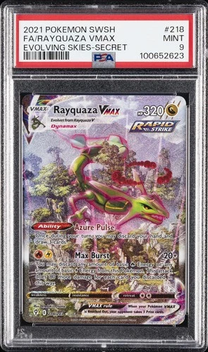 2021 POKEMON SWORD & SHIELD EVOLVING SKIES SECRET FULL ART/RAYQUAZA VMAX PSA 9