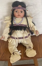 New Artmark Porcelain Indian Native American Doll