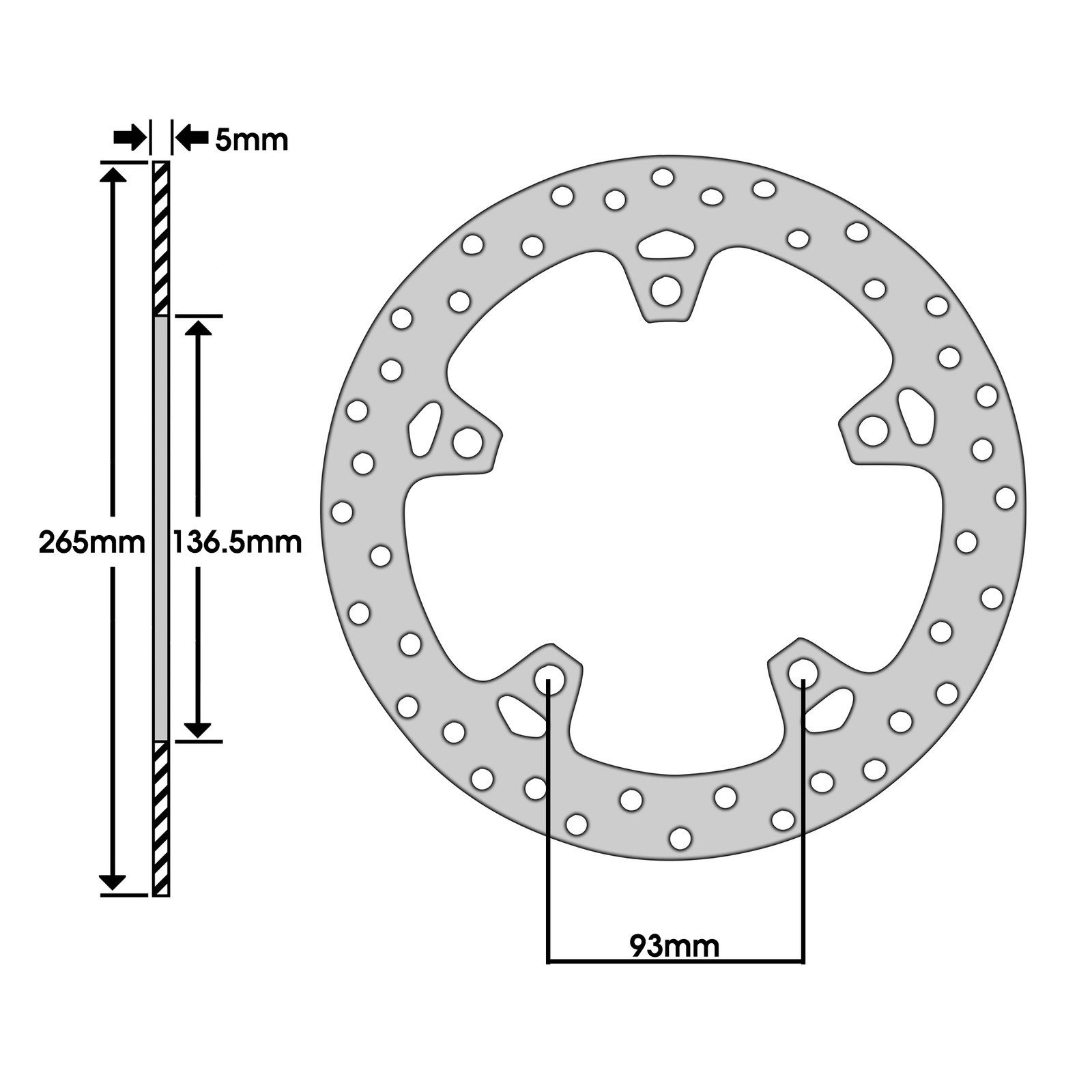 Disque de frein arrière adaptable moto BMW F800GS 2008-2018