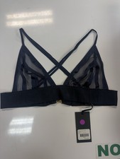 Kiki De Montparnasse Shadow Striped Triangle Bra l Mdnght Blue l NWT l XS l Silk