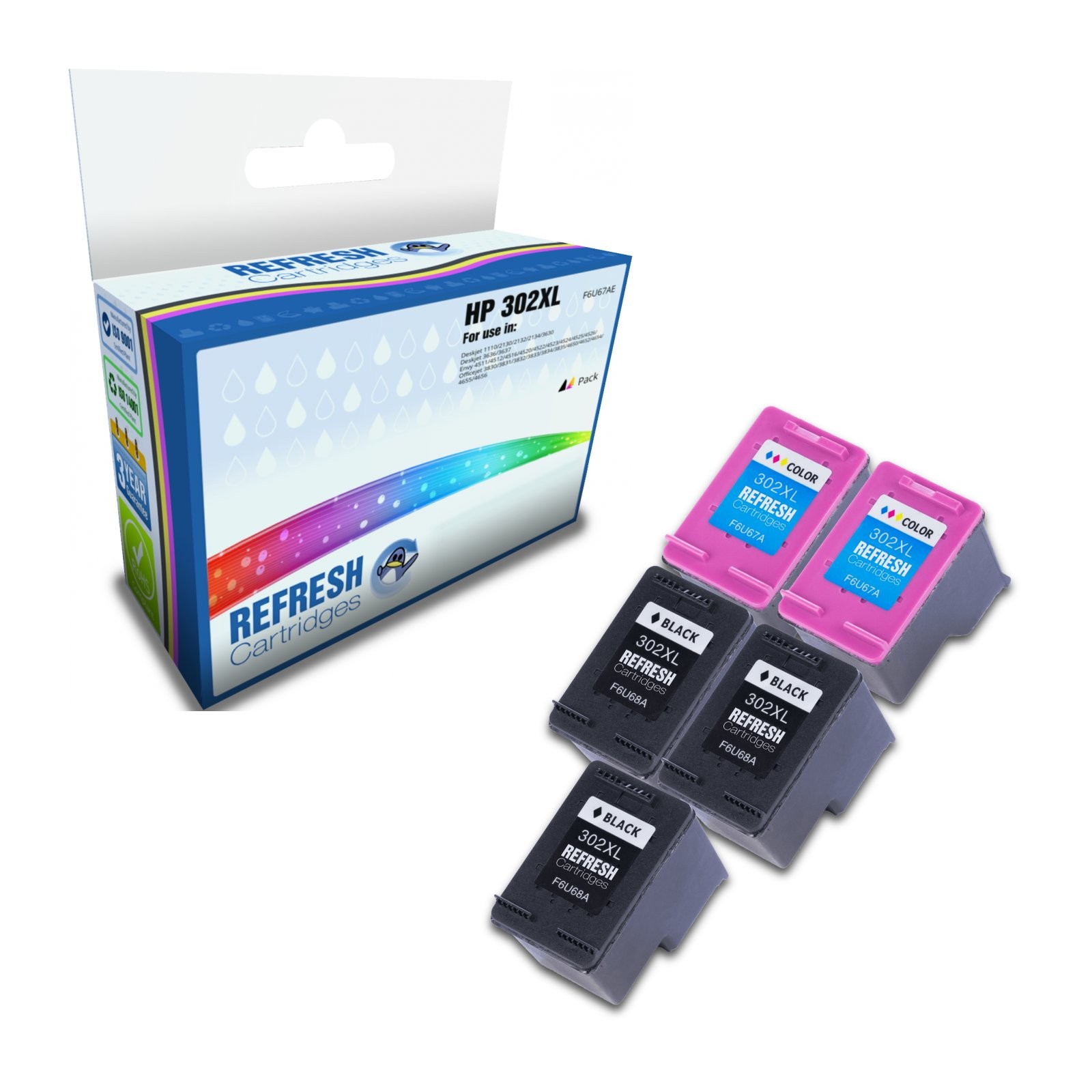 Refresh Cartridges Saver Value Pack 14x 302XL Ink Compatible With HP Printers