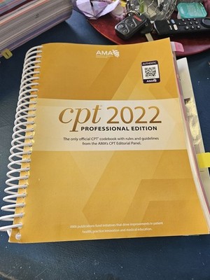 CPT 2022 Professional Editon Ama Codebook NEW