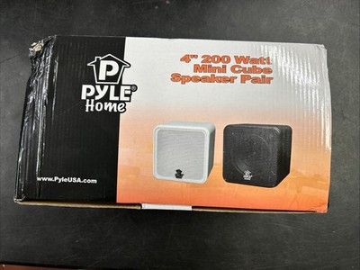 Pyle 3'' Mini Cube Bookshelf Speakers - 100W, Full Range, Video Shielded PCB3BK
