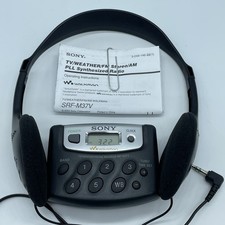 Sony Walkman SRF-M37V Portable AM/FM Weather Band Radio Headphones Instructions