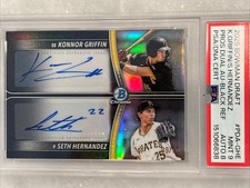 2025 Bowman Draft Konnor Griffin Seth Hernandez Black Dual Auto /10 PSA 9 RC 1st