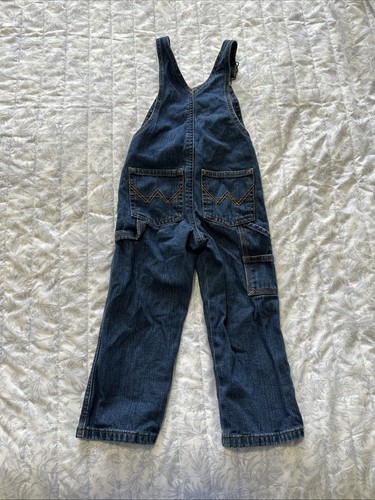 Wrangler 4T Kids Overalls Denim Jeans Toddler Boys Girls - Picture 5 of 8