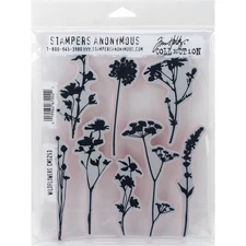 Stampers Anonymous CMS-253 Tim Holtz Cling Stamps 7"X8.5"-Wildflowers