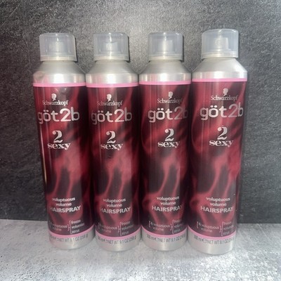 4 Lot  SCHWARZKOPF Got2B 2 Sexy Voluptuous Volume Hairspray 9.1 Oz
