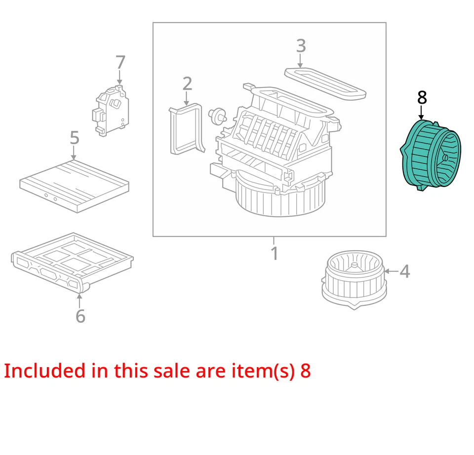 Motor soplador trasero compatible con 11-17 Odyssey 2736144 Foto 3 de 4