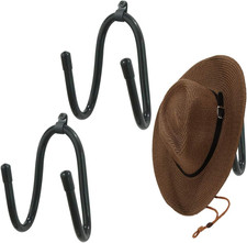 2 Pack Adjustable Cowboy Hat Rack Wall Mount Baseball Cap Organizer