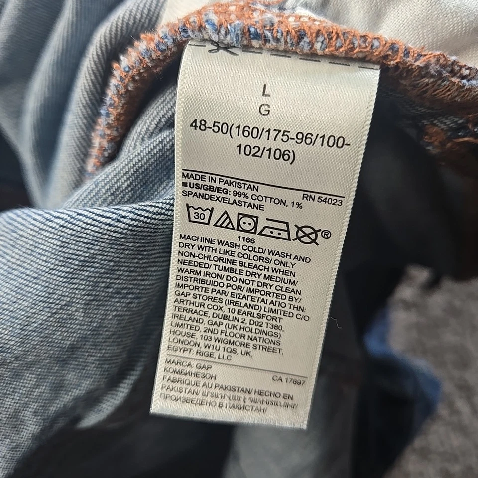 Vtg GAP Overalls Womens Large Blue Maternity Bib Adjustable Straps Denim Relaxed - Image 2 of 4