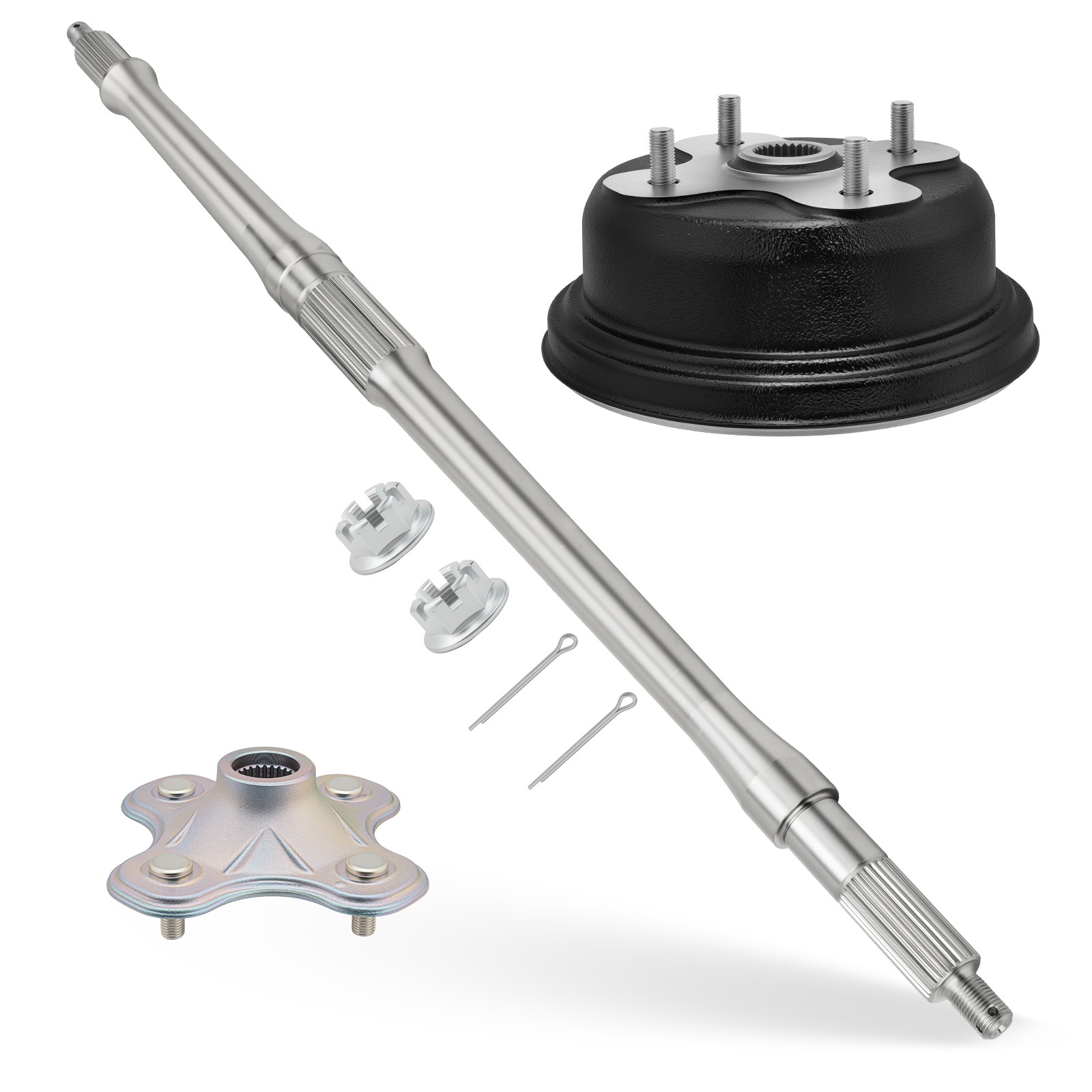 Rear Axle Shaft & Brake Drum & Wheel Hub Kit For Yamaha Big Bear 350 1997-1999