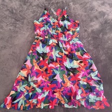 PatPat Girls' Floral Sundress Multicolor Knee Length Sleeveless XL V Neck Ruffle