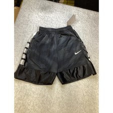 Nike Kids Dri-FIT Basketball Shorts Black Silver Loose Fit CV2366-010 NEW Small