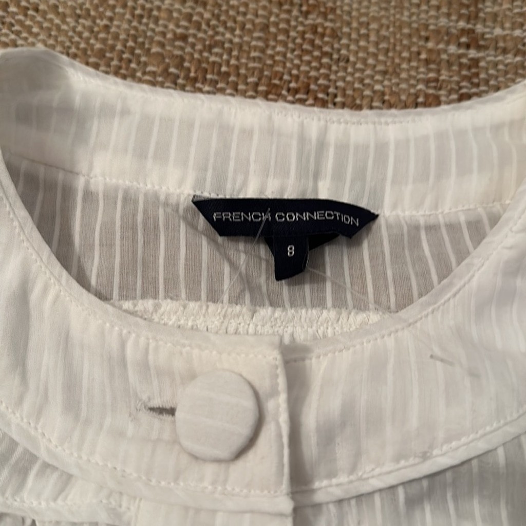 French Connection White 3-Button Cuff Sleeves Blo… - image 3