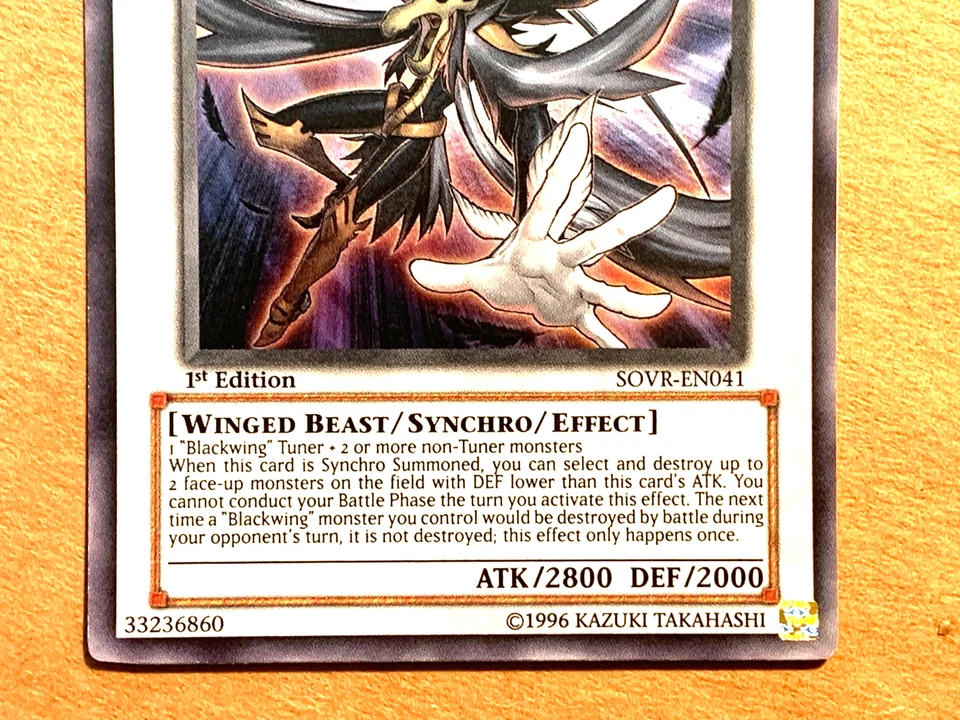 yugioh Blackwing - Silverwind the Ascendant SOVR-EN041 1st Ultra Near Mint - Image 3 of 4