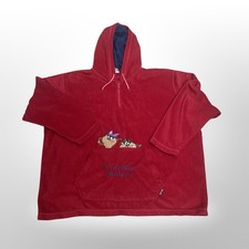Vintage 90's Looney Tunes Sweater Red Fleece embroidered Taz And Girlfriend