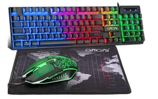 Gaming Keyboard and Mouse, Pad Set RGB Backlit Light Up For MacOS Xbox PC/Laptop