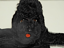 Vintage Steiff Snobby Poodle Dog Hand Puppet Black Mohair 10"