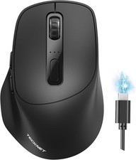 3-Device Wireless Mouse, Rechargeable Dual-Mode 2.4G BT 5.0, Silent USB-A B...