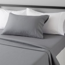 Microfiber Sheet Set 3 Pc Deep Pocket Wrinkle Resistant Twin XL Dark Gray Solid
